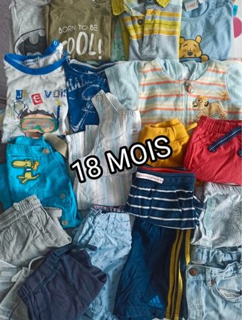 Lot 18 mois été t’shirt, polo, salopette, short, combinaison