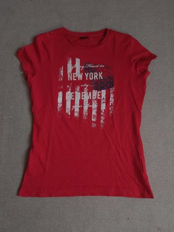 Tee-shirt manches courtes rouge thème New York 16 ans - Influx