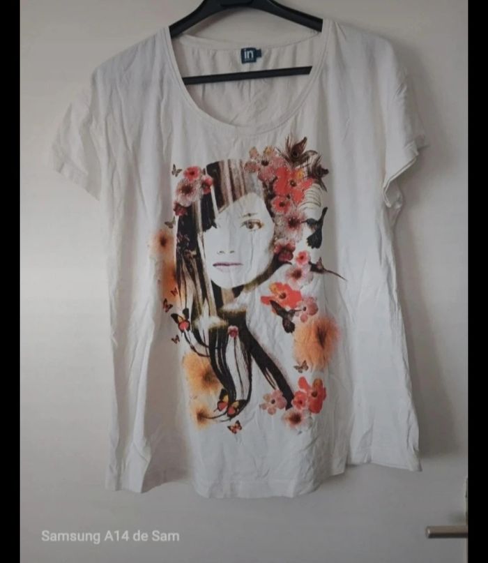 T-shirt in extenso blanc taille L