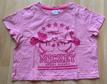 Tee-shirt crop top ample Mickey Minnie 