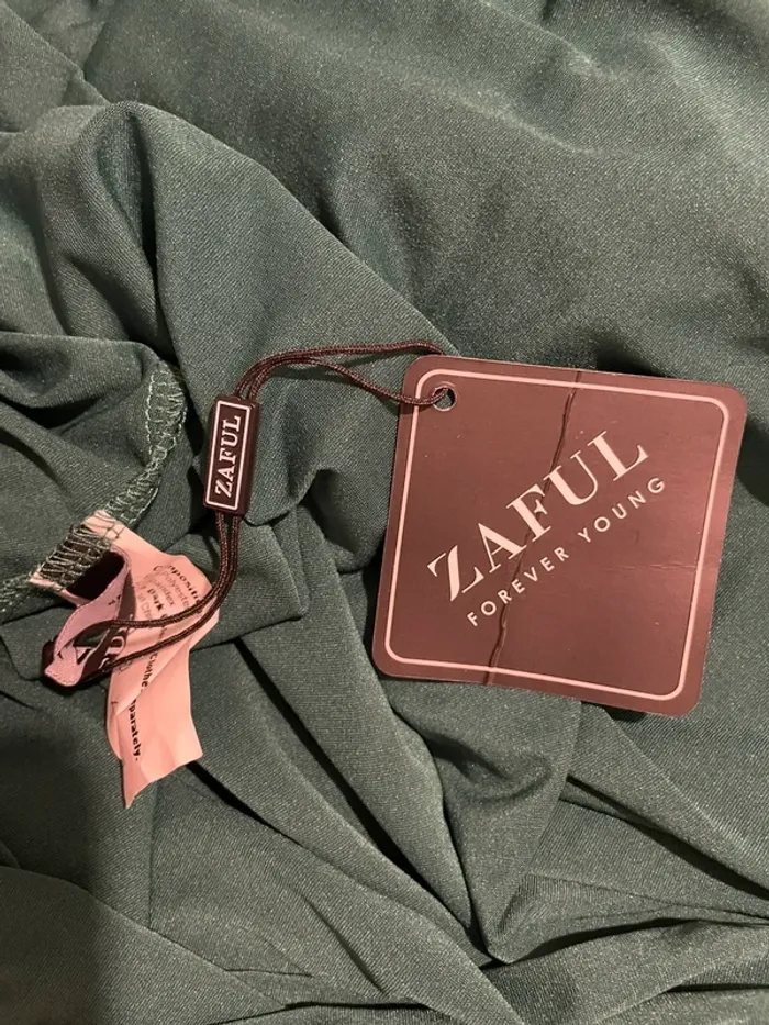 Robe de soirée asymétrique ZAFUL - Neuf - Vert émeraude - Taille M - photo numéro 8