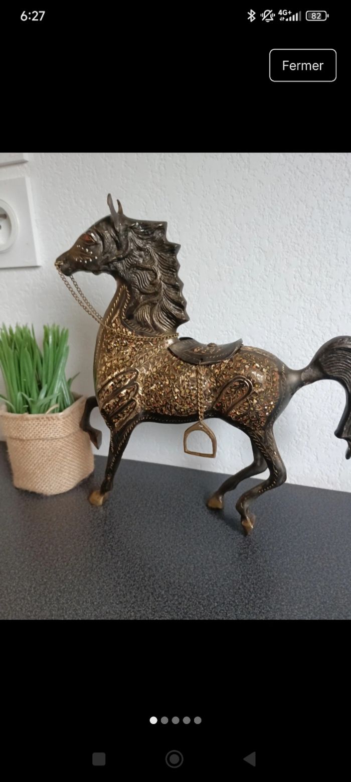 Statuette cheval bronze