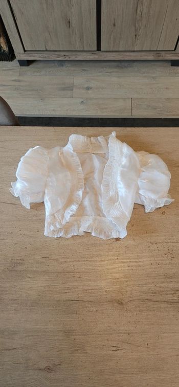 Boléro de fête à manches courtes, blanc brillant, 10 ans, nickel