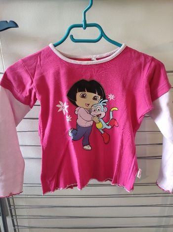 Tee shirt Dora fushia et rose pâle
