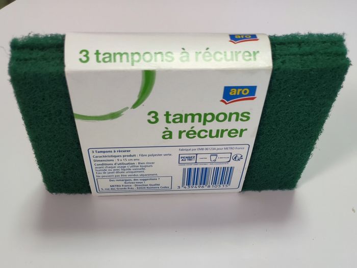 Lot de 3 tampons à récurer neufs