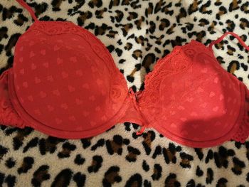 Soutien gorge rouge cœurs dentelles neuf 95 C
