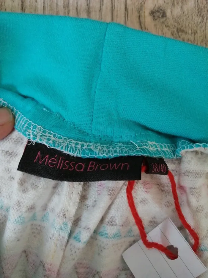 Short de pyjama beige à motifs aztèques élastique à la taille lien à nouer / melissa brown / (38-40) - photo numéro 5