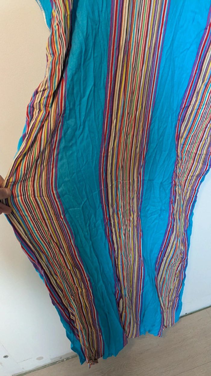 Robe marocaine bleue ciel et arc en ciel - photo numéro 4