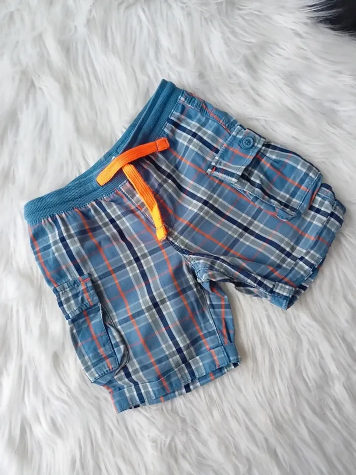 Short cargo à rayures bleu 18/24mois -86cm N*0899