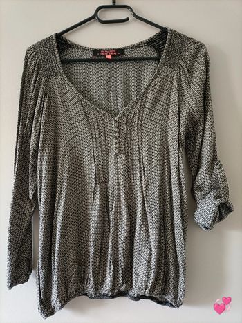 Tunique Blouse manches retroussables imprimée Cache Cache T. 2