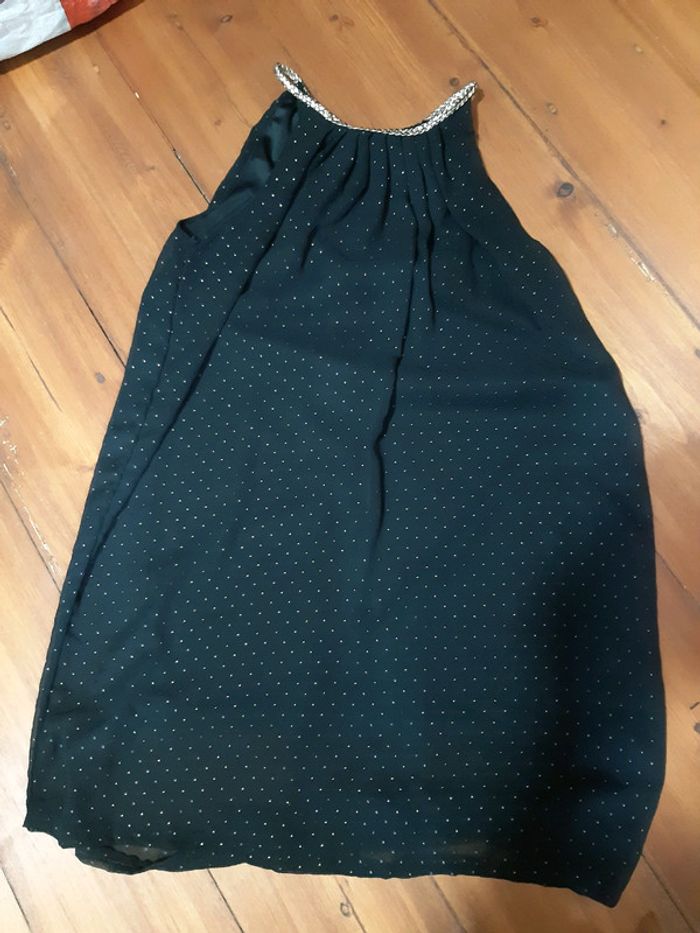 Robe soirée noir dorée 40 femme