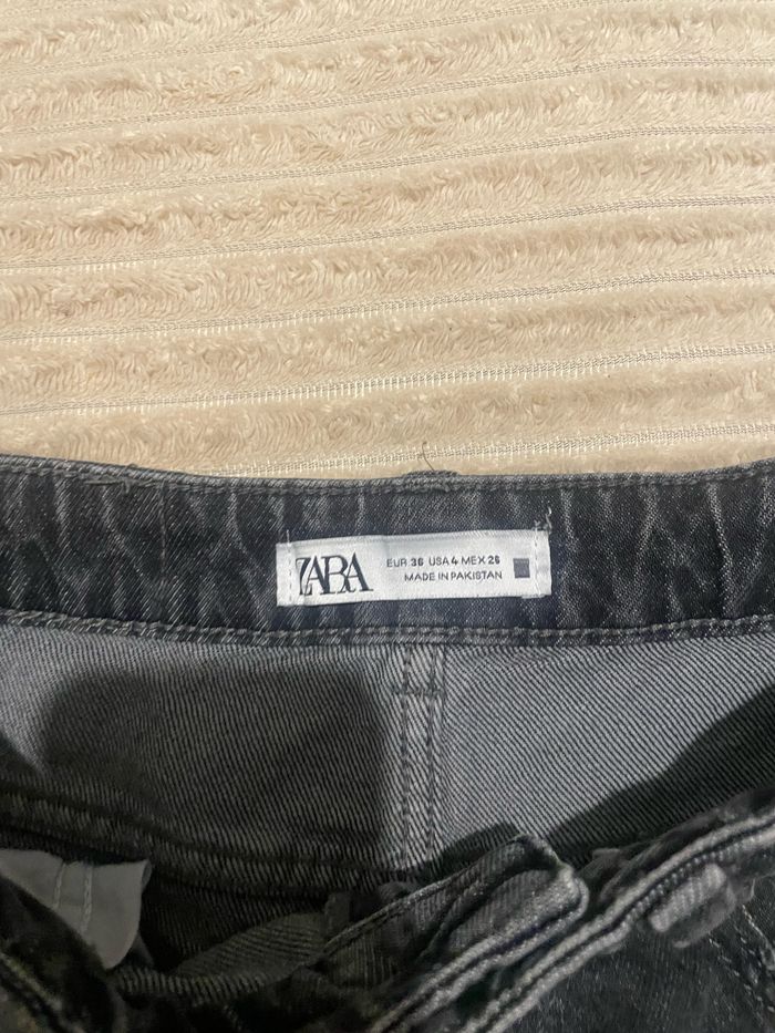 jean mom gris foncée zara taille 36 - photo numéro 4