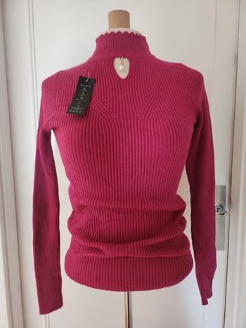 Pull col roulé coton