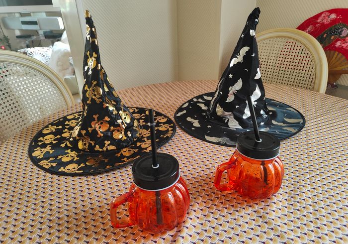 Lot chapeaux et verre citrouille - photo numéro 2