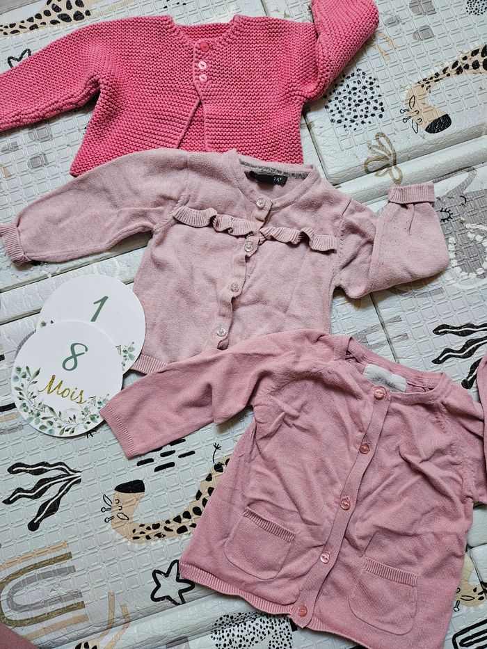 Lot 3 gilets rose 18 mois