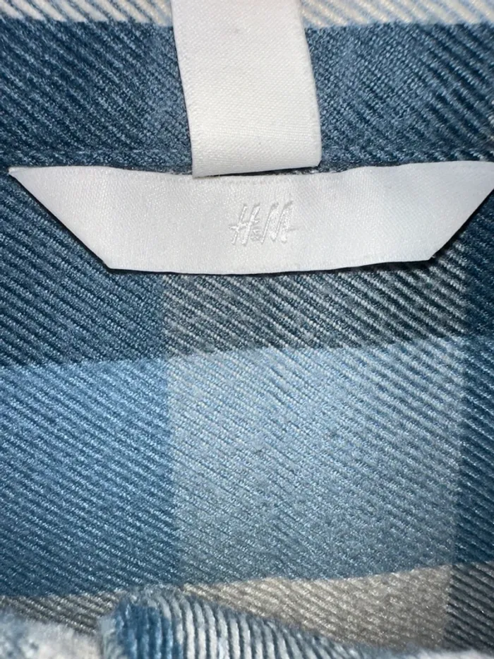 Chemise sur chemise oversize à carreaux bleu H&M neuve - photo numéro 3