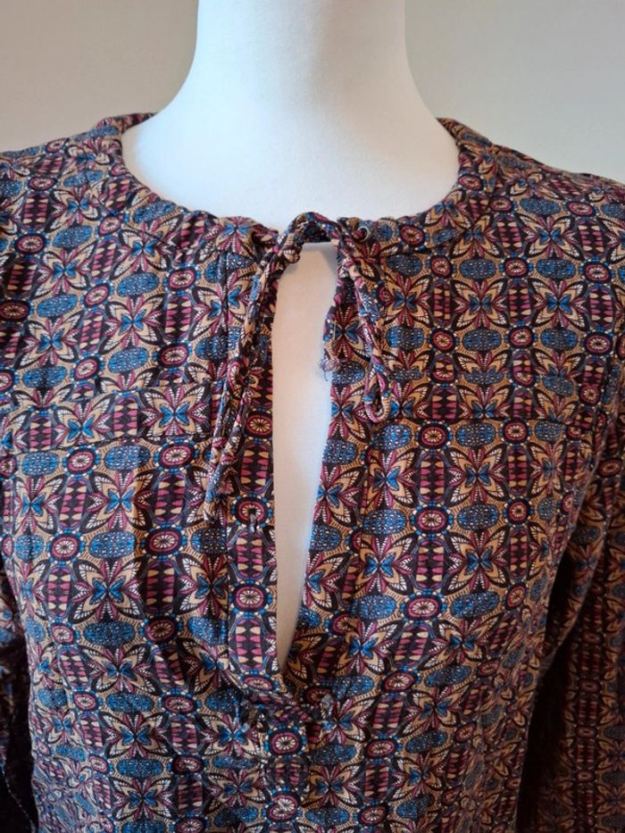 Blouse colorée à motifs Color Block taille S 36 - photo numéro 3