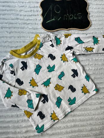 Teeshirt manches longues orchestra dinosaures 12 mois