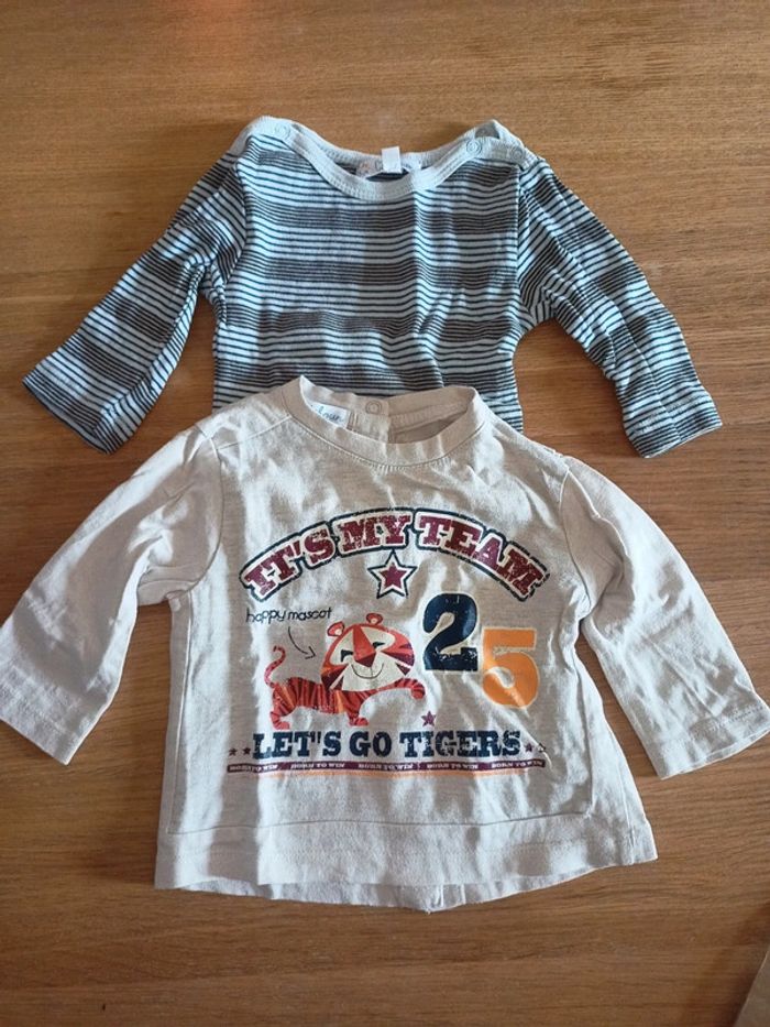 Lot 2 t-shirts manches longues 3 mois