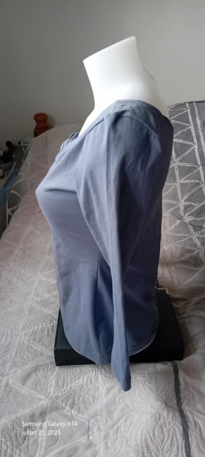 Haut manches longues col rond avec noeud bleu femme M vestino - photo numéro 8