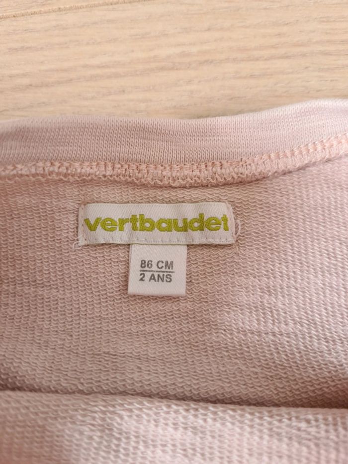 Pull sweat-shirt rose clair 2 ans Verbaudet - photo numéro 3