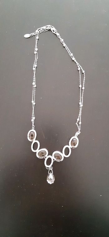 Collier métal perles et strass