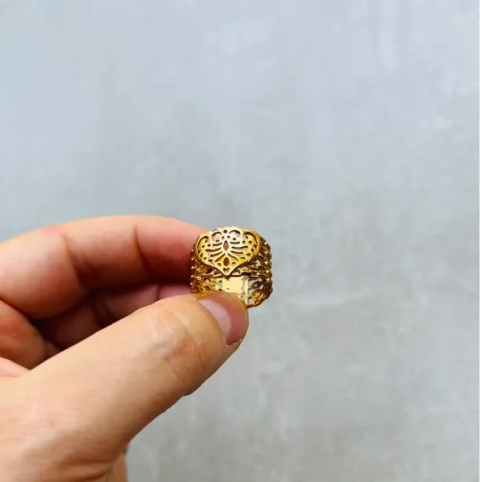 Magnifique bague femme T54 plaqué or - photo numéro 4