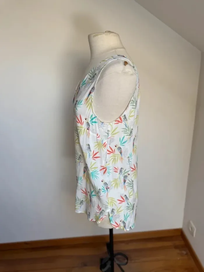 Superbe blouse debardeur neuf fluide tropical Camaïeu 🌸 L 40 42 - photo numéro 3