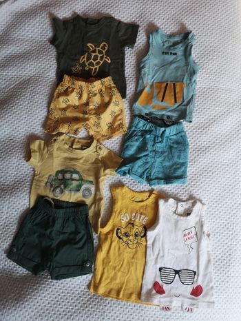 5 hauts et 3 shorts de 3 mois