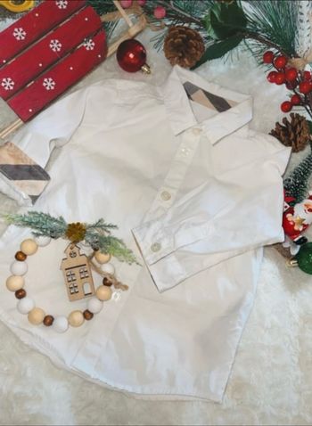 Chemise blanche Burberry authentique bébé mixte 6 mois 67 cm coton excellent état