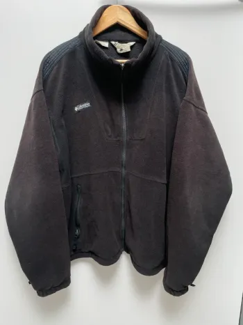 Columbia Vintage Black Fleece Polaire Zip Jacket Mens