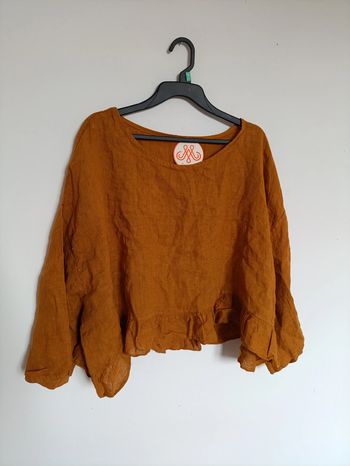 Blouse type poncho ample moutarde Aglaia Mia
