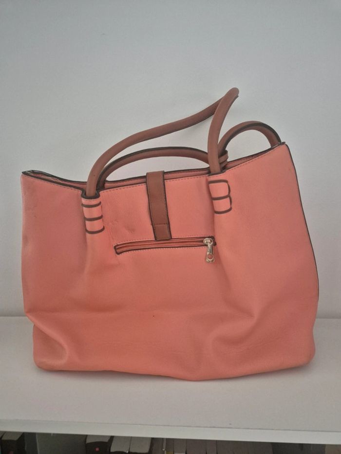 Joli sac à main corail et petite pochette - photo numéro 2