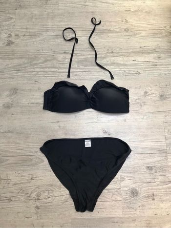 Bikini maillot de bain 2 pièces Taille 42 Zeeman sans armatures noir uni bandeau