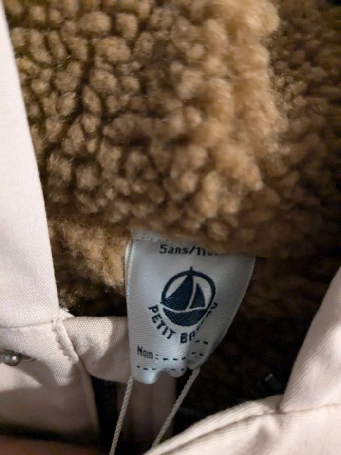 Manteau fourré moumoute 5 ans fille rose pâle - photo numéro 3