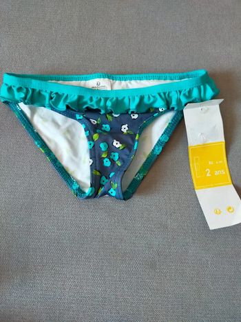 Bas de maillot de bain fille à fleurs – 2 ans – Ocean Wear – Neuf avec étiquette