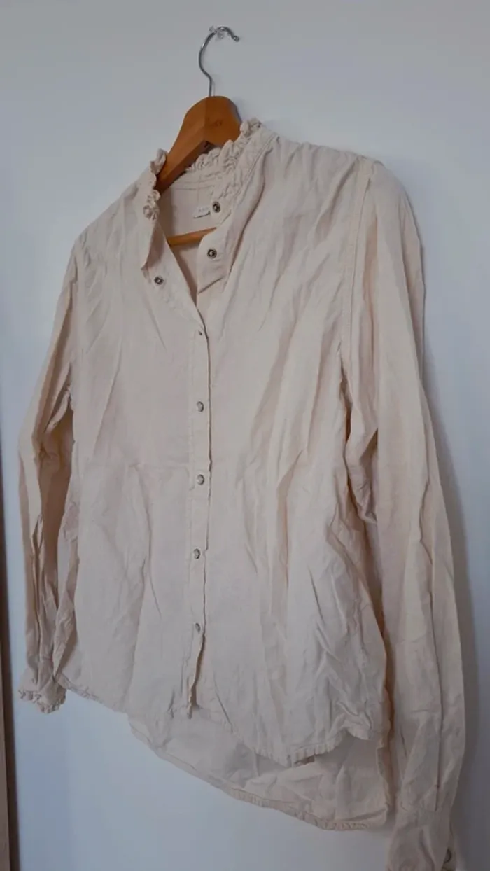 Superbe chemise en velours beige Janne Mill - Modèle LILI taille M - photo numéro 3