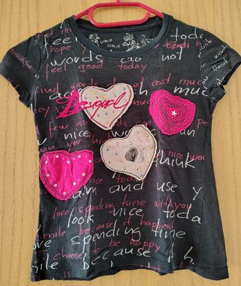 T-shirt noir fille 7/8 ans