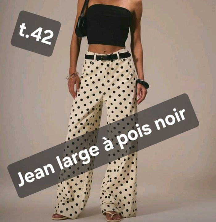 Jean large à pois