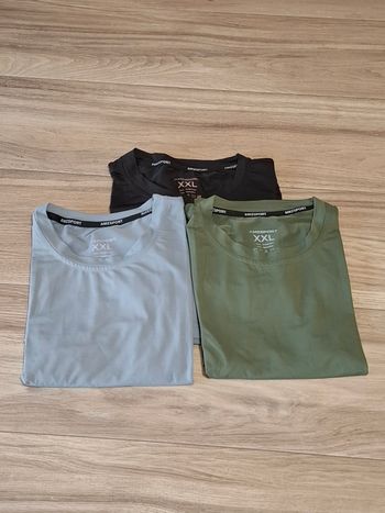 Lot 3 Tee-shirt homme sport finesse bleu kaki noir