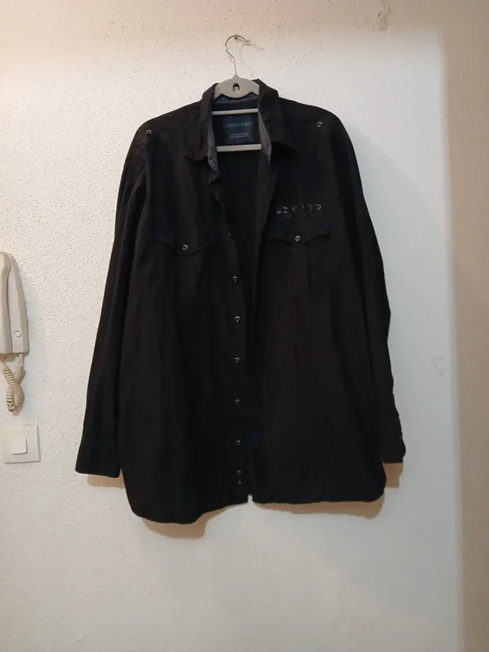 Chemise homme noir basic " Angelo Litrico" taille 2xl