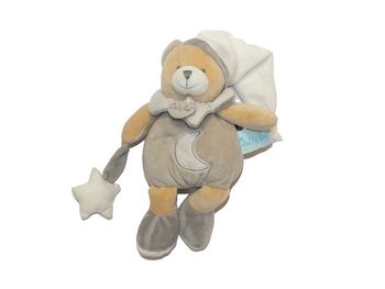 Doudou ours beige gris lune étoile Baby Nat’ – réf. BN139