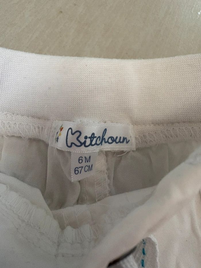 Short en lin bébé Kitchoun blanc - photo numéro 3