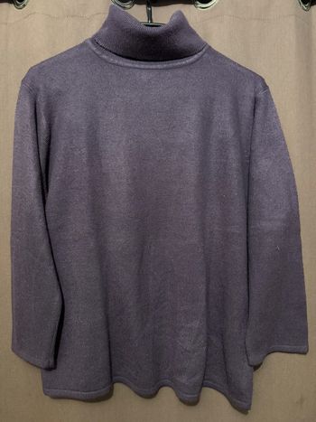 Pull col roulé violet
