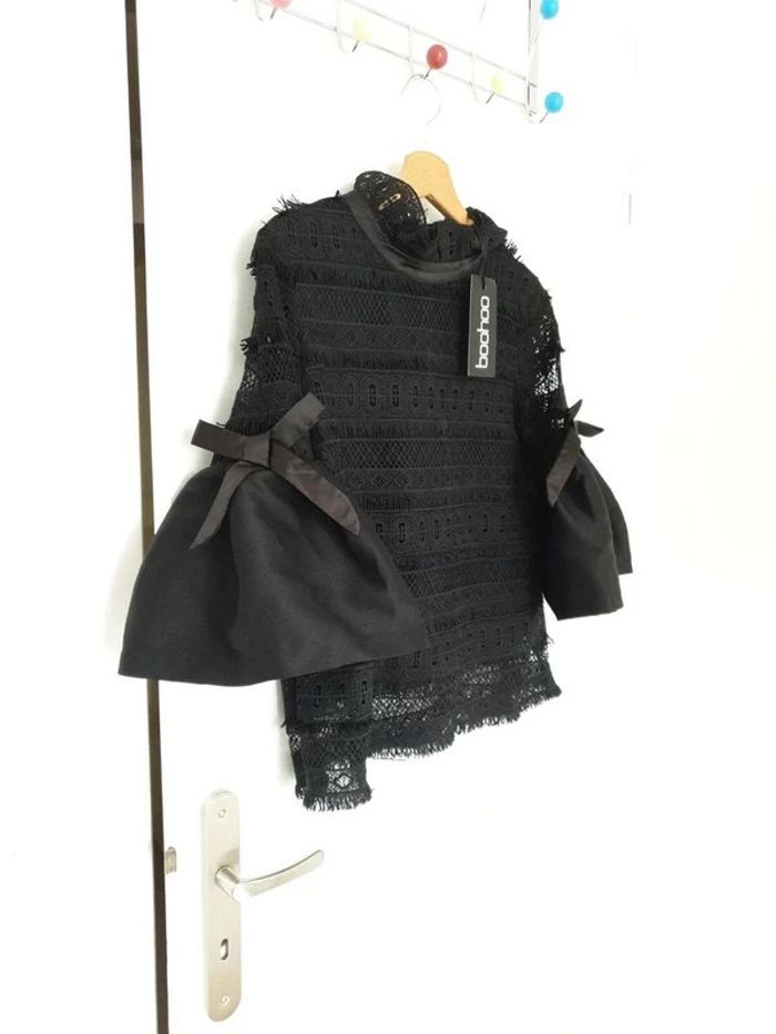 Top dentelle soirée manches longues