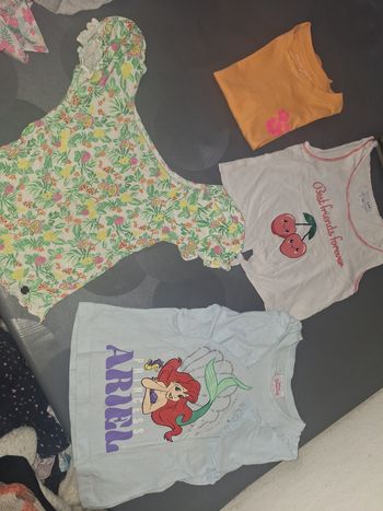 3 Tee-shirts fille 5-6ans 1 tee-shirt orange 4-5ans