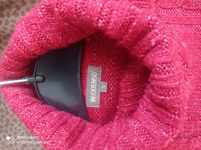 Pull a col roulé In Extenso rouge chiné taille S Tbe - photo numéro 5