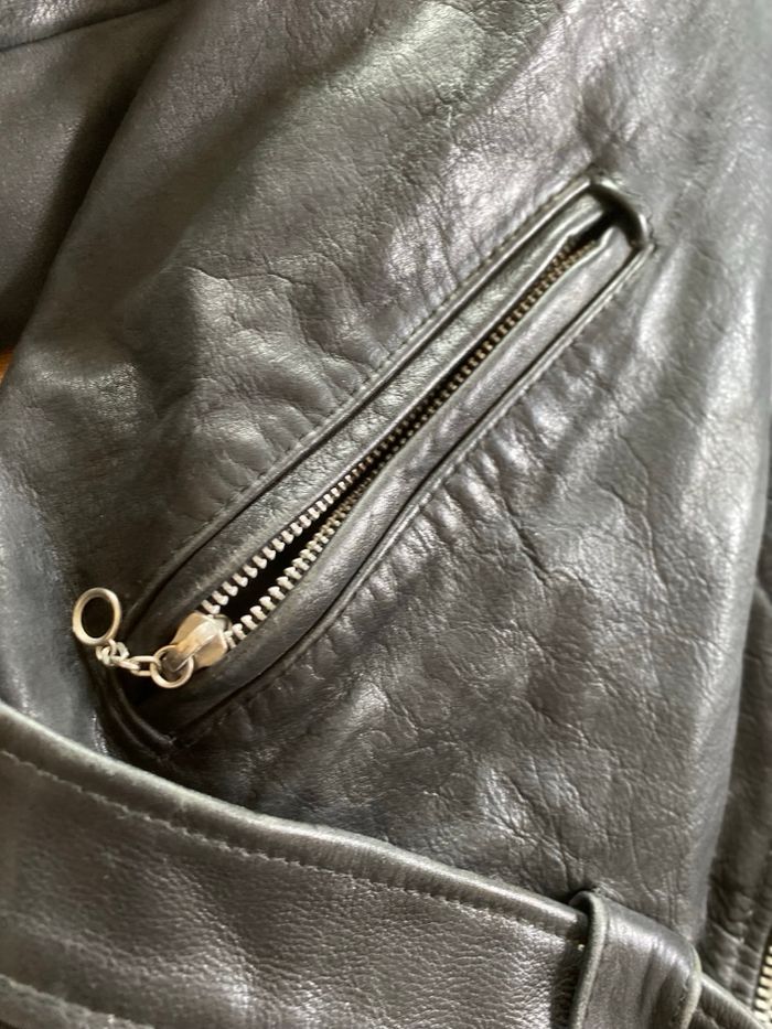 Blouson vintage perfecto en cuir taille 3 Helston's - photo numéro 7