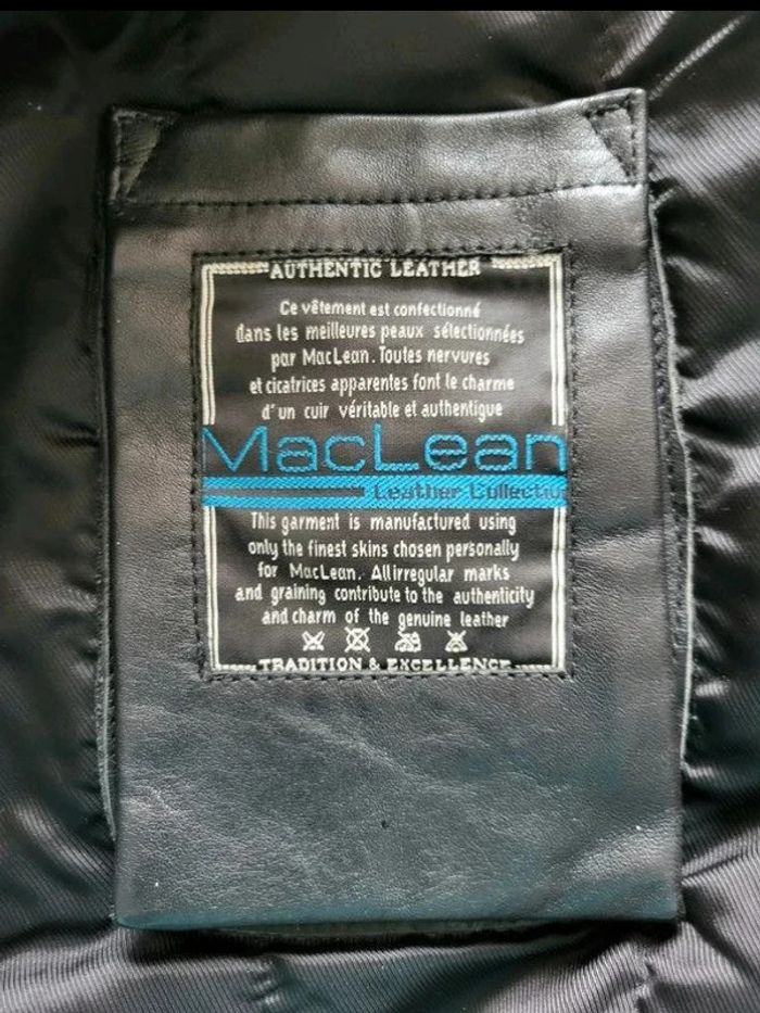 Veste En Cuir Véritable Vachette Homme Mac Lean Taille L Avec Doublure Noir - photo numéro 14