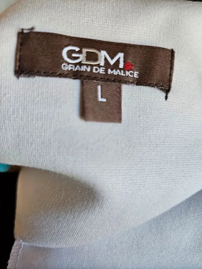 Robe droite bicolore Grain de Malice blanc/noir - Taille L/40 - Sans manches - photo numéro 3